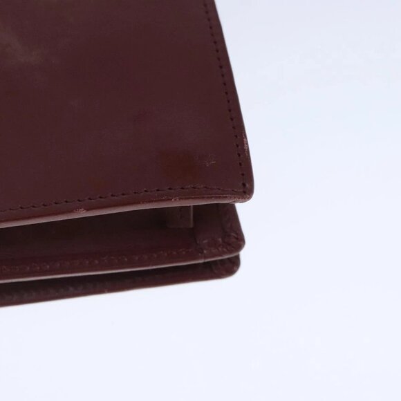 CARTIER Must Line Shoulder Bag Leather Bordeaux Gold Auth mr733 - Picture 5 of 16